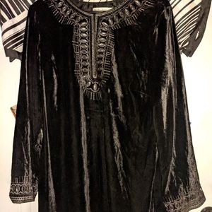 Gothic Velvet Tunic Nygard Bead Detail